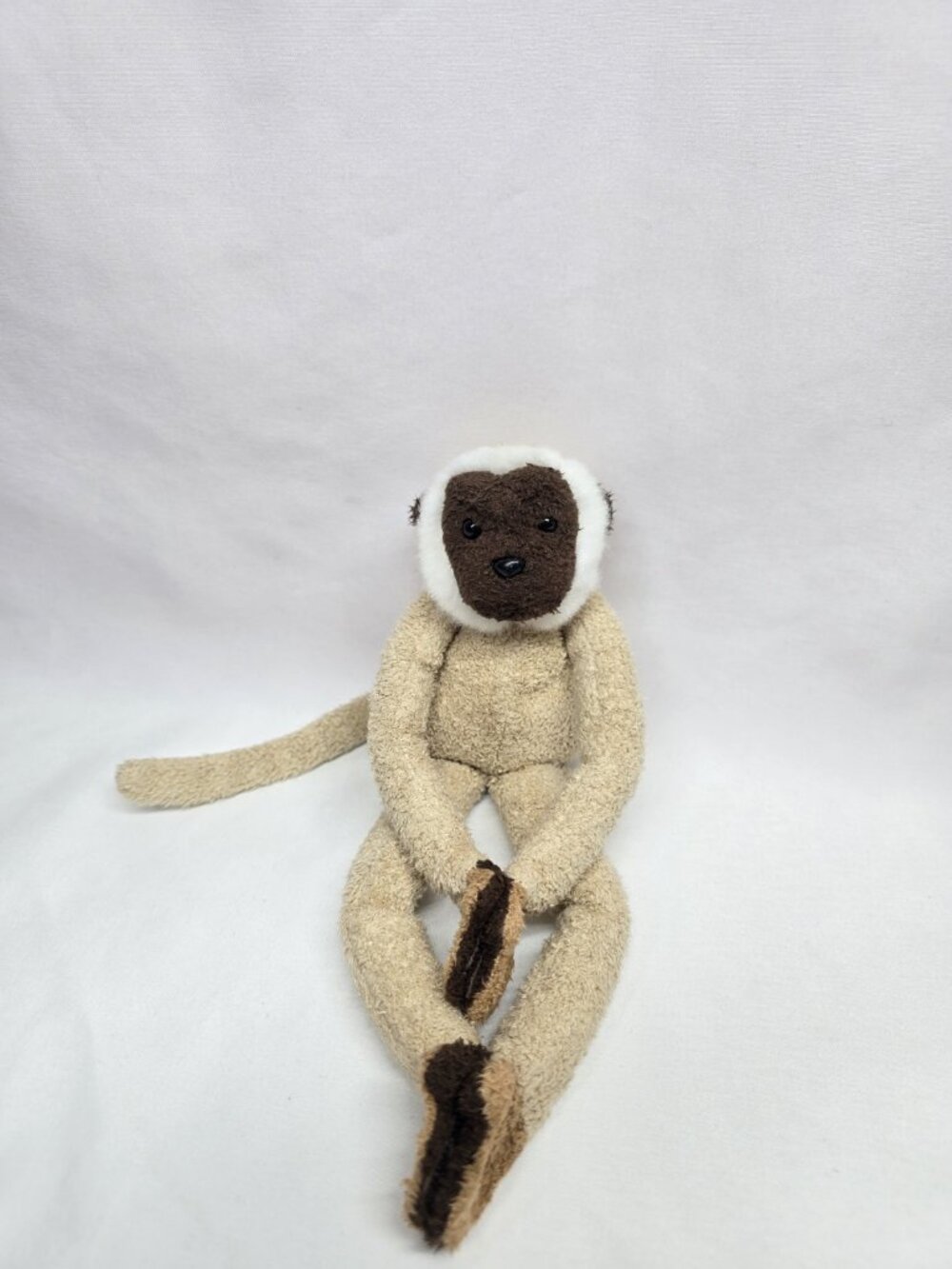Russ Berrie Luv Pets Monkey Benny Brown Black Bean Bag Hook & Loop Plush 9"
